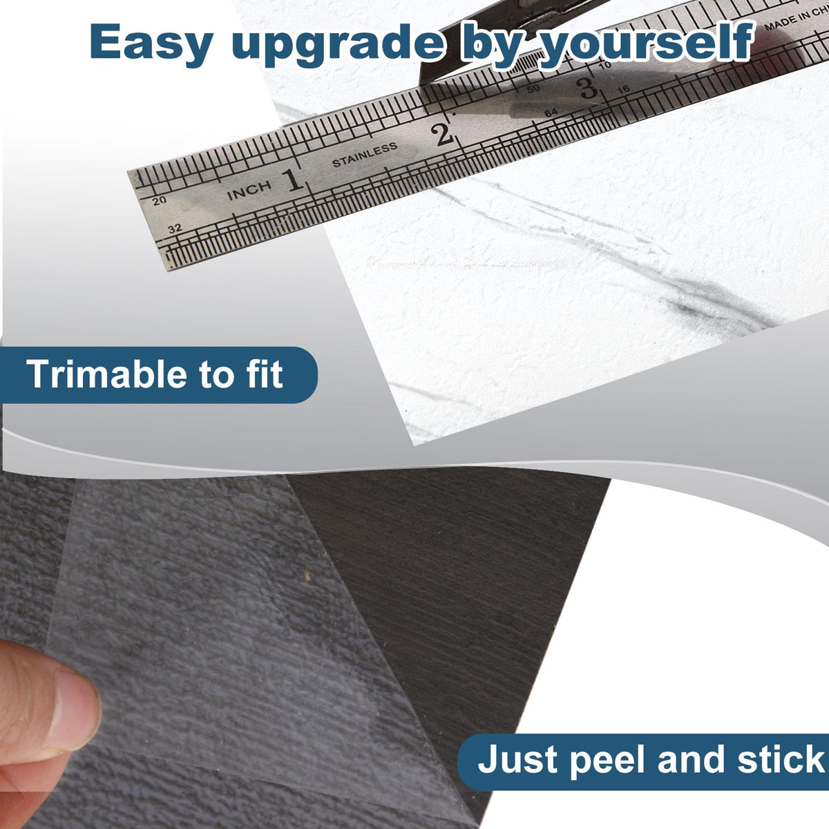Yipscazo 32-Pack Peel and Stick Floor Tiles, 12" x 12" Stone & Jazz White Vinyl Flooring, Waterproof Self Adhesive Tile for Bathroom, Kitchen, RV, DIY Renovation