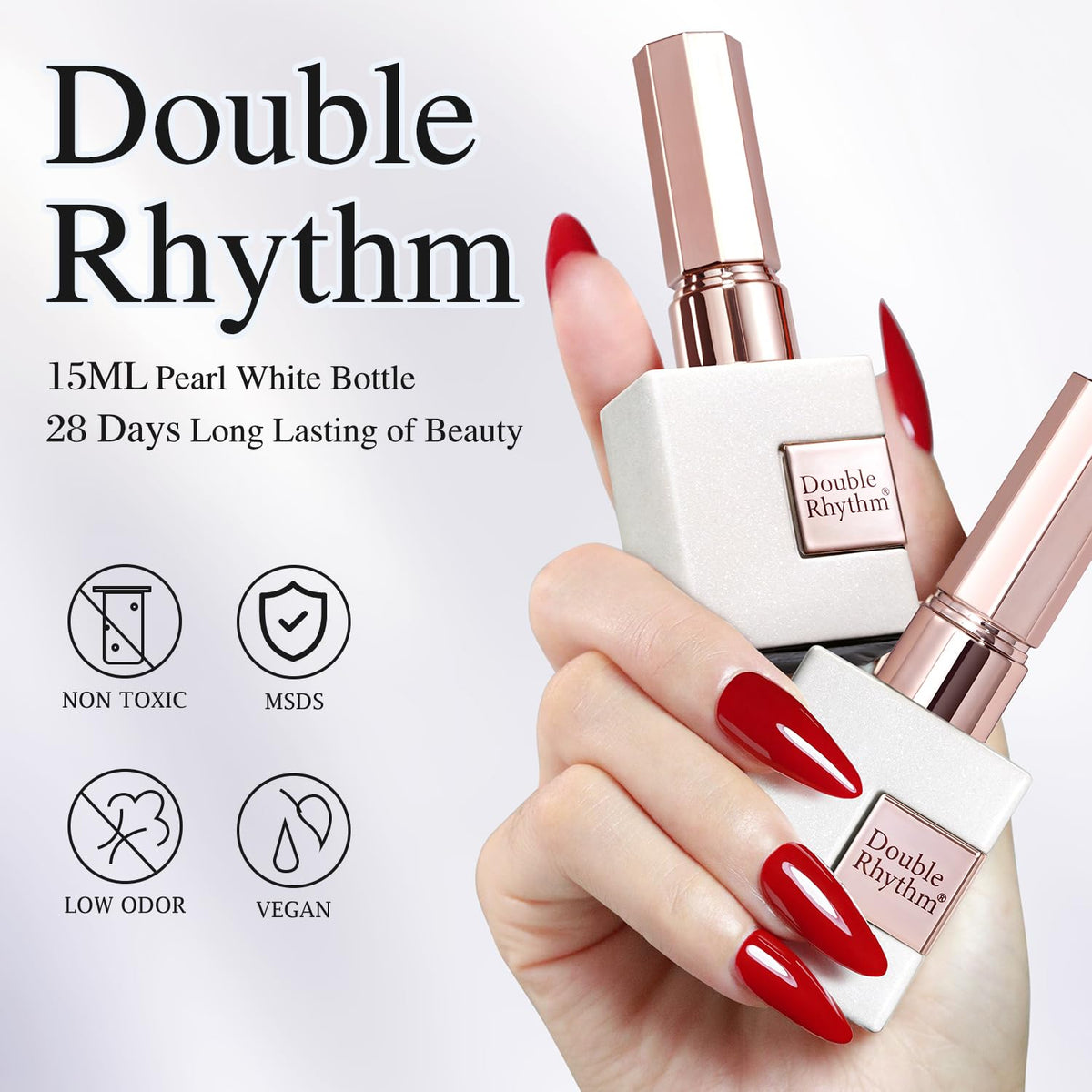 Double Rhythm 15ML Glitter Gel Polish Shimmer Reflective Holographic Color Magnetic for Nail Art Salon DIY at Home (B1138)