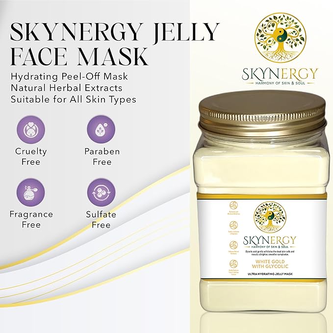 White Gold with Glycolic Jelly Face Mask | HydroGlo Jelly Mask for Skin Hydration | Radiance and Reduced Pigmentation | Vajafacial Jelly Mask | 12 Applications (30 Fl Oz).