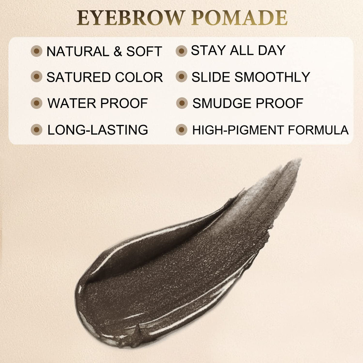 LAVONE Eyebrow Stamp Pencil Kit for Eyebrows, Makeup Brow Stamp Trio Kit with Waterproof Eyebrow Pencil, Eyeliner, Eyebrow Pomade, and Dual-ended Eyebrow Brush - Medium Brown
