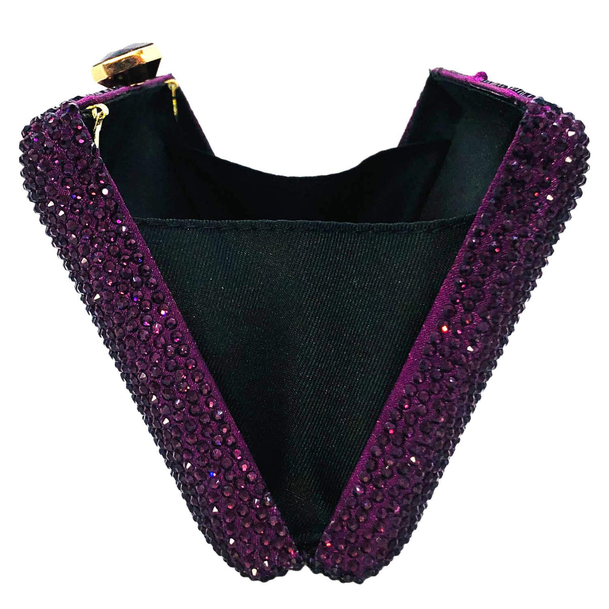 Boutique De FGG Purple Crystal Evening Bags for Women Formal Party Box Clutch Wedding Rhinestone Handbags Bridal Clutch Purse,Mini