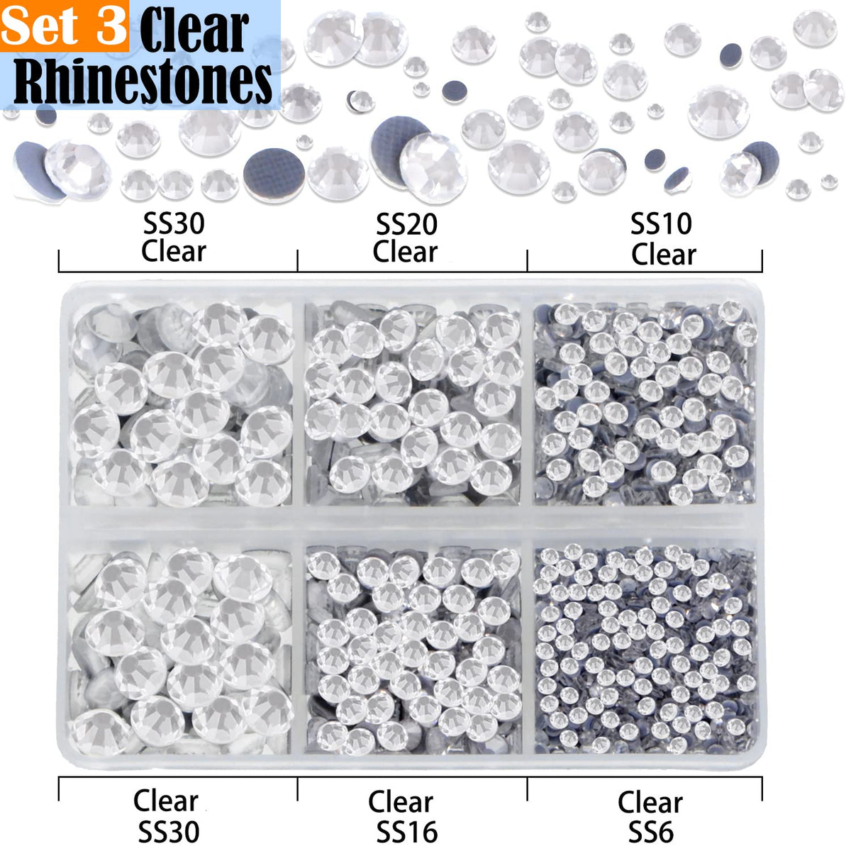 LPBeads 10000pcs Hotfix Rhinestones Flatback Glass Crystal Clear Red AB Crystal and Black Rhinestone with Tweezers and Picking Pen for Crafts Clothes Nail Art