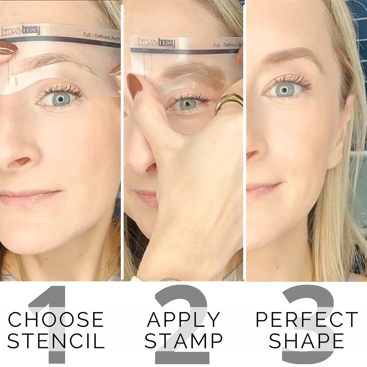 Dual-Color Eyebrow Stamp Stencil Kit with 9 Reusable Eyebrow Stencils for Professional Brow Stamping Shaping Kit and Instant Long Lasting Filling and Waterproof Tinting Definer