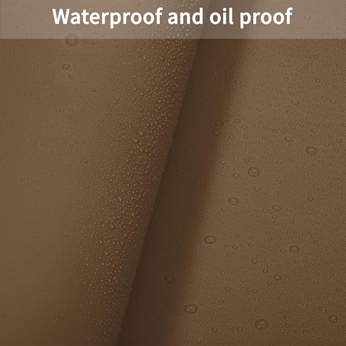 Leather Dresser Cover,1.8mm Thick,14x96 Inch,Dresser Protector Top,Dresser Top Protector,Dresser Cover Top,Dresser Top Cover,Dresser Cover Top for Bedroom.(Mud Color+Champagne Gold,14x96)