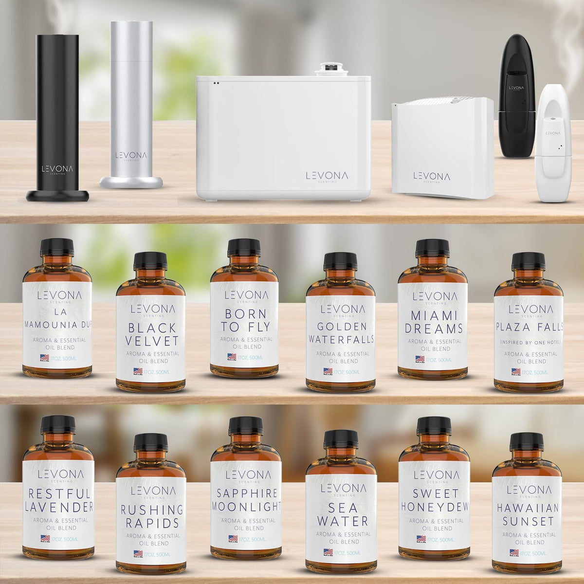 Levona Scent Essential Oils For Diffusers For Home: Hotel and Home Luxury Scents Oils For Diffuser - Rushing Rapids Scented Oil With Citrus Essential Oils And A Touch Of Vanilla Fragrance Oil - 500 Ml
