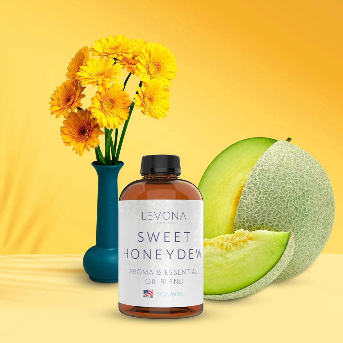 Levona Scent Oil Diffuser Essential Oils: Essential Oils Home Luxury Scents - Sweet Honeydew Essential Oil - Sweet & Fresh Notes of Nectarine and Floral Rose Essential Oil - 700 Ml Fragrance Oils
