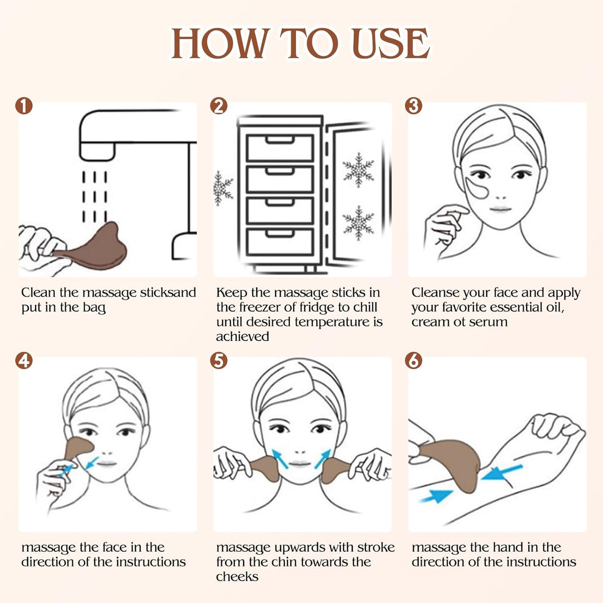 Cryo Sticks for Face - Gua Sha and Massage 2-in-1, Ice Globes-Facial Skin Care Tools for Women, Cold Globes for Facials, Cooling Face Globes