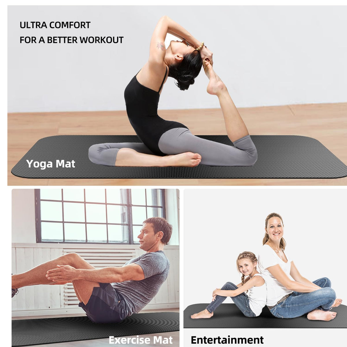 Treadmill Mat,Bike Mat Compatible with Peloton Bike Elliptical Treadmill,Folding Pad Exercise Equipment Under Exercise Trainer Pad for Stationary Indoor Spin