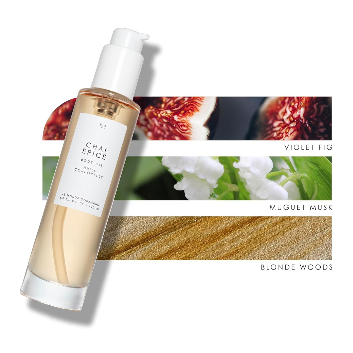 Le Monde Gourmand Chai Épicé Perfumed Body Oil - 4 fl oz (118 ml) - Warm, Spicy, Gourmand Notes