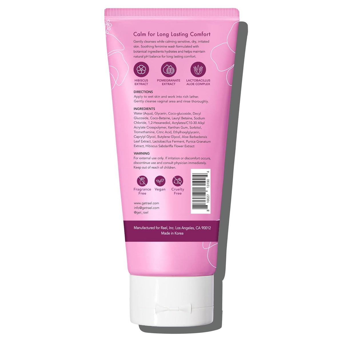 Rael Feminine Wash, Soothing Gel to Foam, pH Balanced for Women, Intimate Care, Clean Ingredients, All Skin Types, Vegan, Cruelty-Free (4.4 Fl Oz, Pack of 2)