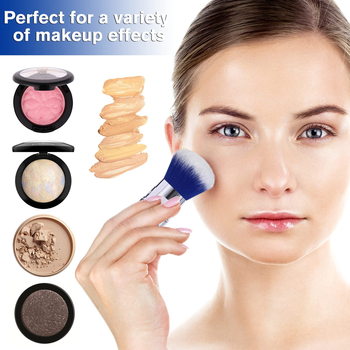 Brush Master Retractable Kabuki Makeup Brush Travel Powder Brush for Foundation, Blush, Bronzer, Concealer, Portable Brush w/Cover…