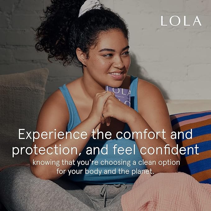 LOLA Ultra Thin Cotton Panty Liners - 56 Count - Organic Pads and Pantyliners for Women, Hypoallergenic Feminine Pads for Women, HSA FSA Approved Feminine Care Product