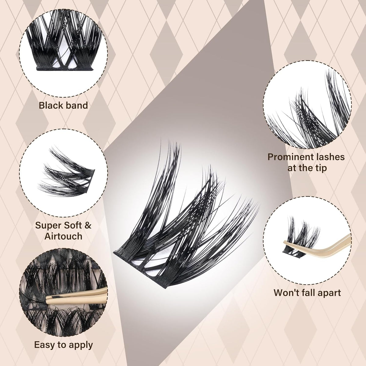 JMS&JMS 156Pcs Lash Clusters Lash Extension CC Curl Wispy Eyelash Clusters Natural Volume Eyelash Extensions Individual Lashes DIY for Beginner (8-18MIX)