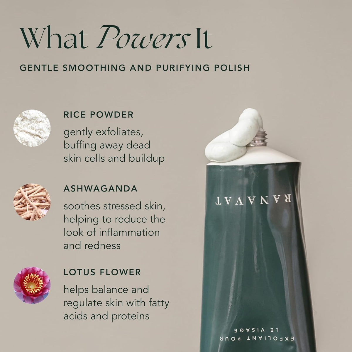 RANAVAT Balancing Face Scrub - Skin Exfoliator to Address Uneven Skin Tone & Dullness and Relieve Dry, Stressed Skin - Balm to Milk, Creamy Face Polish (3.4 oz)