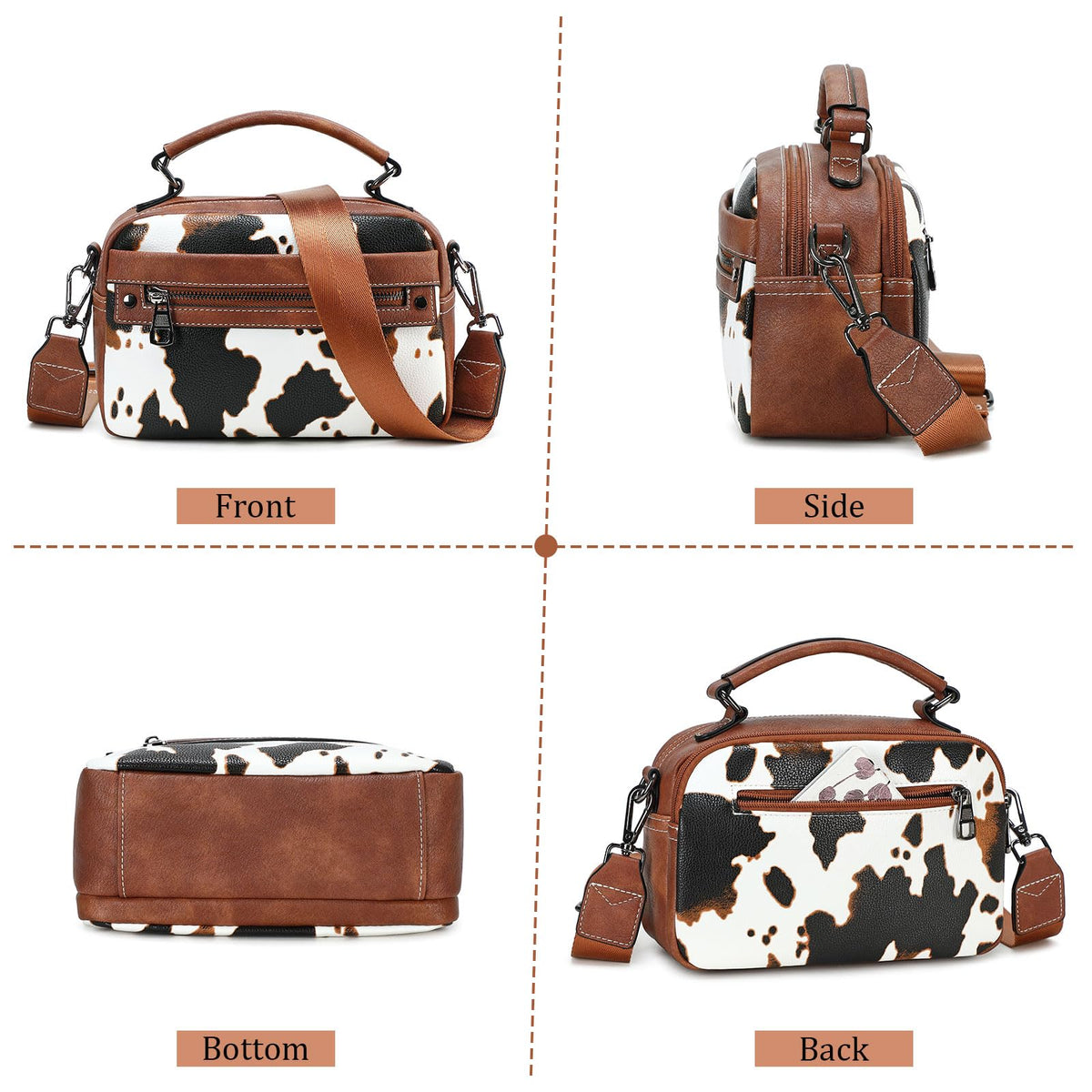 AGLOD Crossbody Bags for Women Vegan Leather Shoulder Handbags Small Cross Body Purses for Women Trendy with Wide Strap