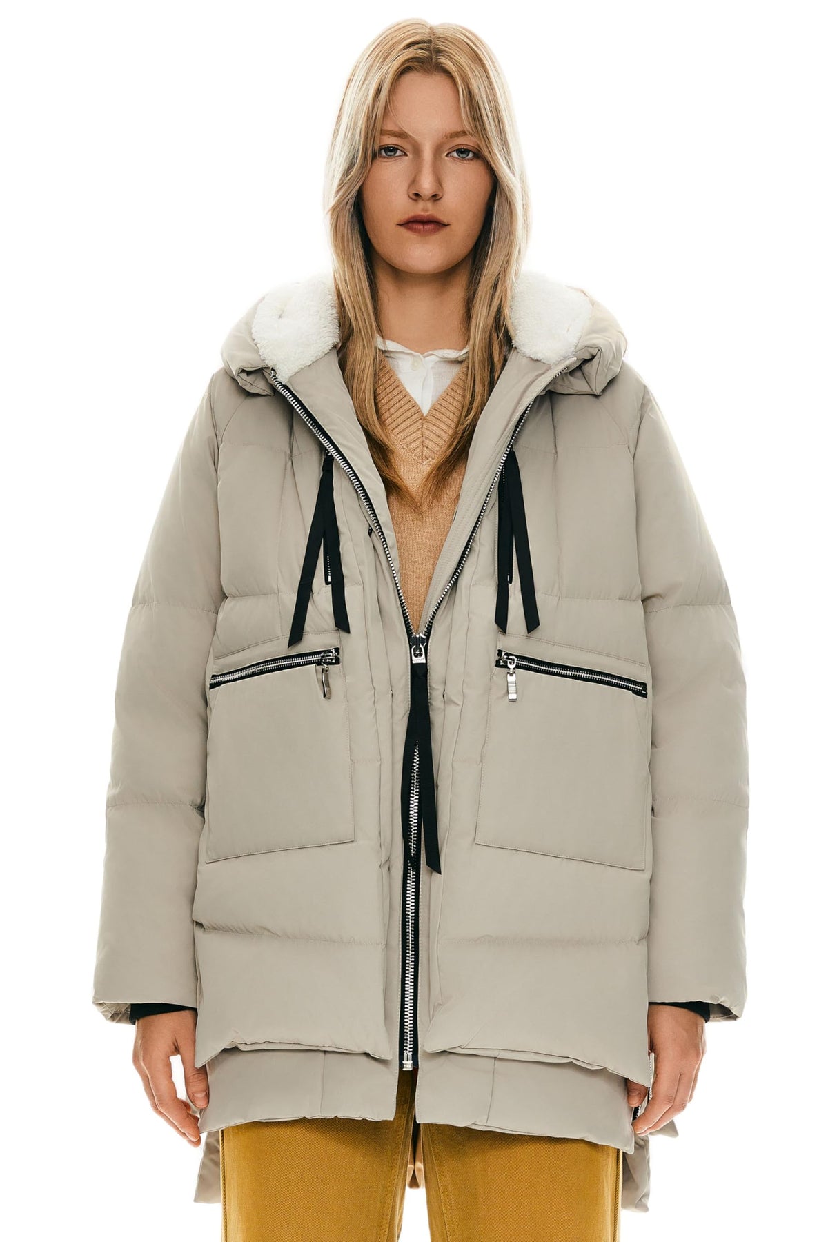Orolay Women's Thickened Down Jacket Beige Large