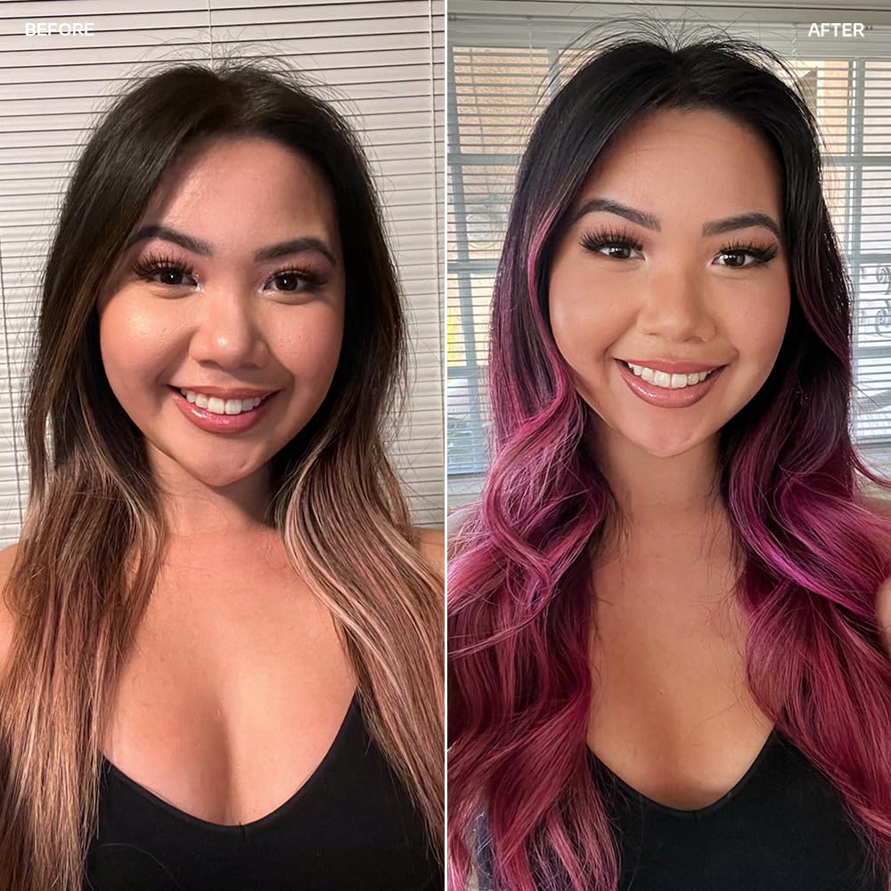 oVertone Daily Color Depositing Conditioner: 4.5oz Temporary Coloring Conditioner w/Shea Butter & Coconut Oil, Refresh Color & Prevent Fading, Vegan & Cruelty-Free, Extreme Magenta is Magenta Majesty