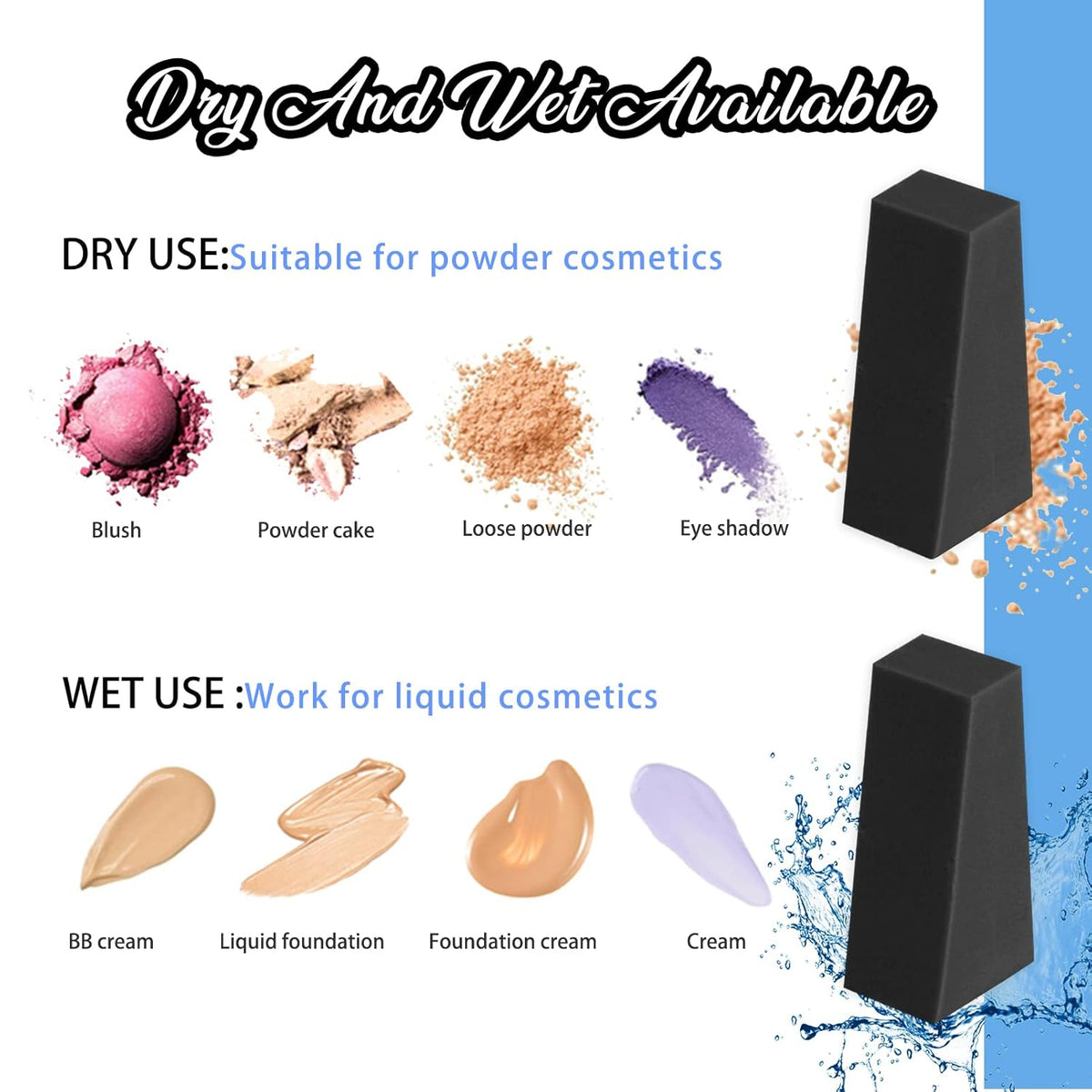 Teenitor 48 Pieces Cosmetic Makeup Sponges Wedges Beauty Blender Sponges, Small Triangle Makeup Sponge Wedges, Non-Latex Cosmetic Puff, Wedge Beauty Sponge Disposable Makeup Applicator