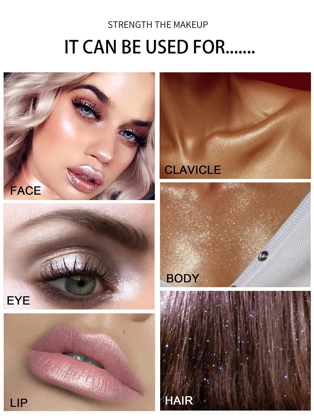 3 Color Glitter Powder, Neon Accessories Outfit Party Body Sparkling Highlighter Makeup.01# White moonbeam&04#Green&05#Gold