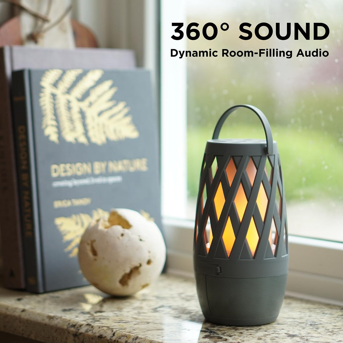 Limitless TikiTunes Pro Portable Bluetooth 10-Watt Speaker with 3-Mode LED Flame Light, Pair up to 100 Speakers, 4000 mAh Battery for iPhone/iPad/Android (Graphite)