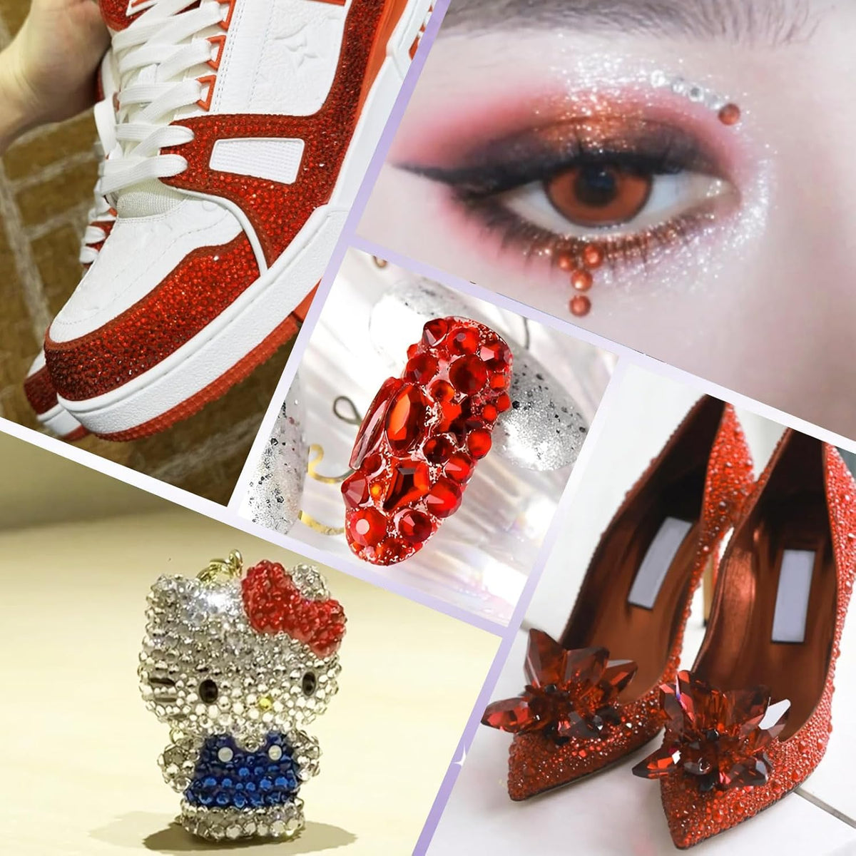 3000PCS SS8 Flatback Rhinestones | 12-Facet Diamond-Cut Glass Gems for Nail Art, Clothing, DIY Crafts |Glue-On Decoration Stones with Silver Backing(Hyacinth)