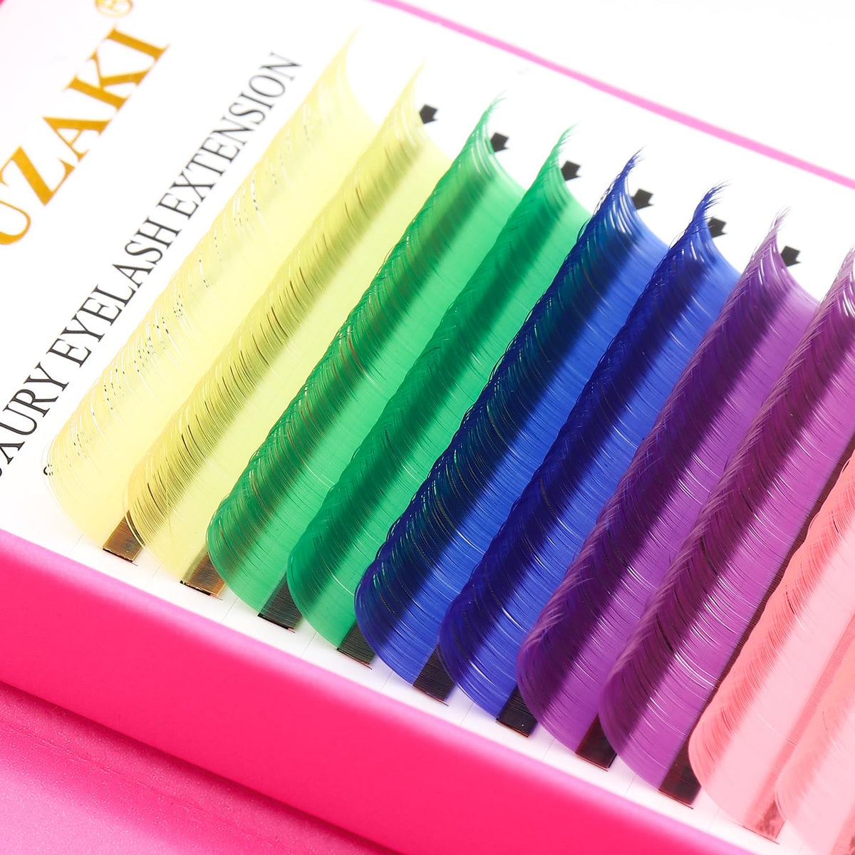 Eyelash Extensions Colored Lashes Extension 0.07 C Curl Lashes 11mm Classic Lash Extensions Soft Individual Lashes 16 Rows Natural False Eyelashes Volume Lashes Professional Use(Colored,0.07-C,11mm)