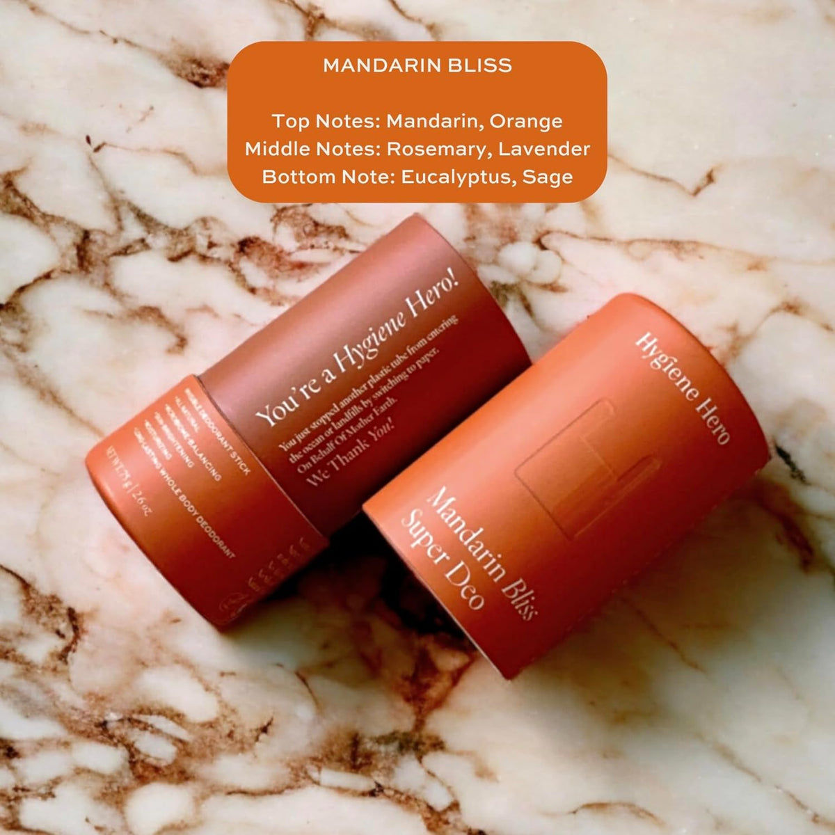 Super Deo - Mandarin Bliss | Invisible Deodorant Stick | Natural Deodorant for Men and Women | Aluminium Free | Mitigate Ingrown Hair | Mandarin and Orange Scent