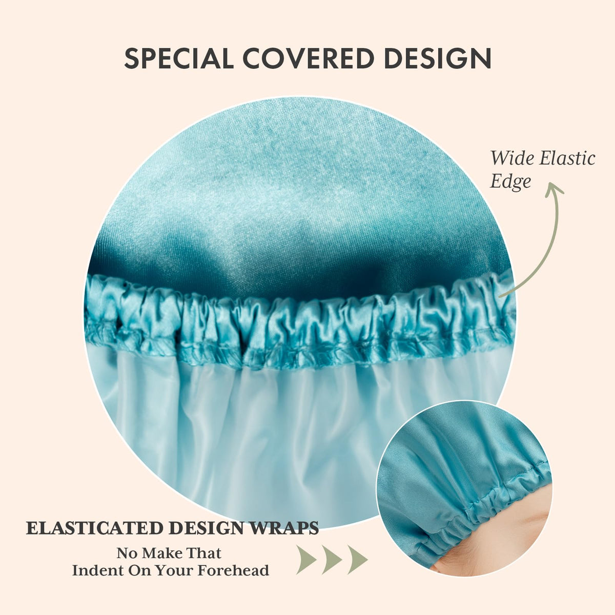 AmazerBath Shower Cap for Women, 4 PCS Double Waterproof Layers Shower Hair Caps, Elastic and Reusable Hair Cap, Environmental Protection Bathing Hat for Women Men Kids