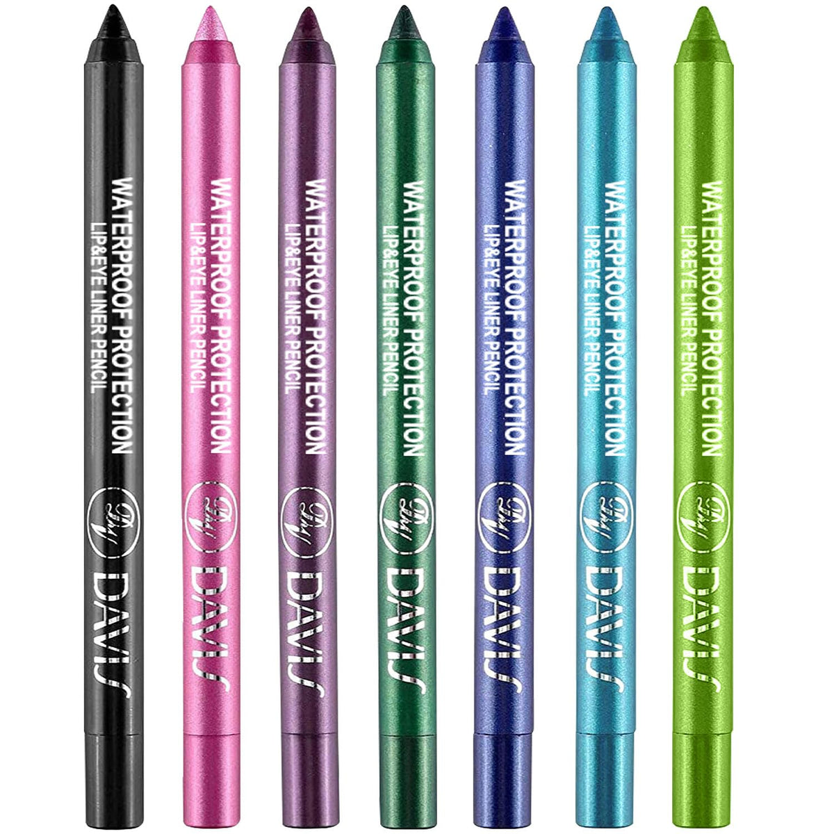 7 Colorful Eyeliner Pen Set, Eye Shadow Pencil, Pearl Eyeliner Kit Metallic Glitter Colored Eye liner for Women Eye&Lip Liner Professional Waterproof Eye Makeup (7PCS B)