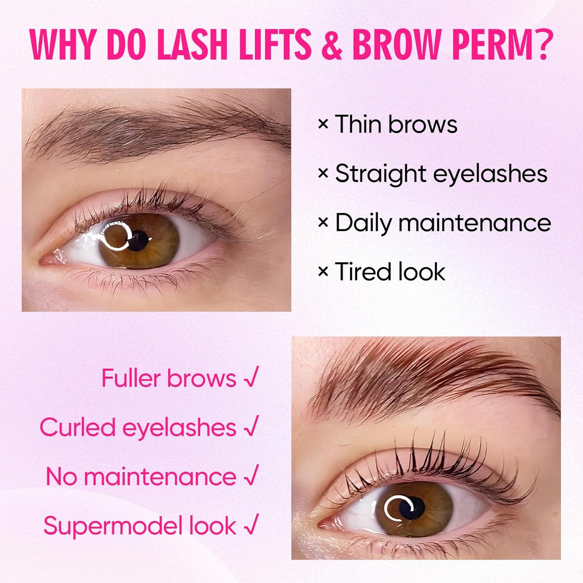 PERMANIA Lash Lift Kit, Lash Perm Kit, Fast Eyelash Lifting 5 Minutes DIY at Home with Strong Glue Disposable Sachet Lash Lifting Kit Last 6 Weeks (30pcs）