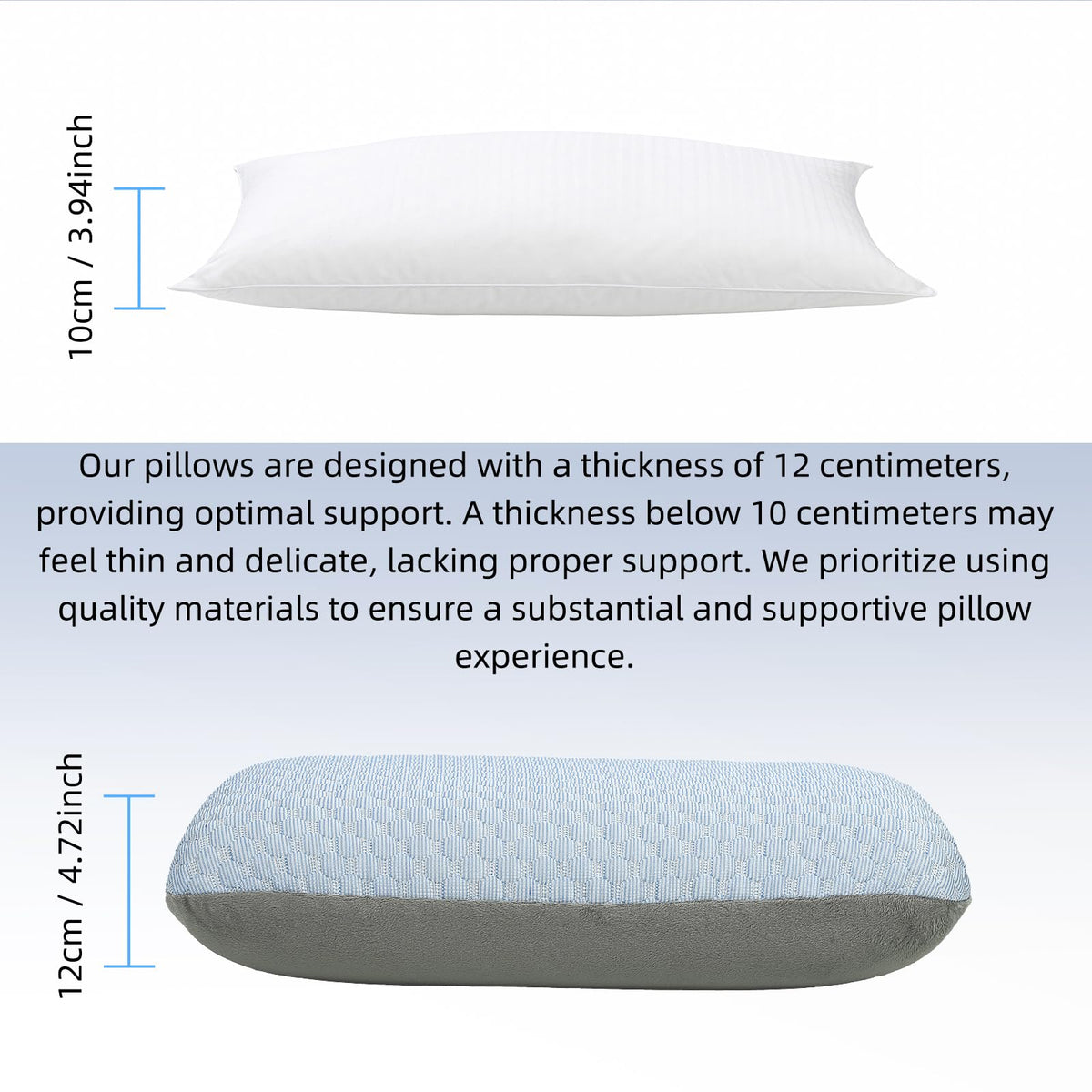 Crisonky Travel and Camping Pillow- Compressible Medium Firm Memory Foam Pillow with Carry Bag for Backpacking & Airplane, Lumbar Support. Breathable Cooling Fabric, Washable Pillowcase (Wathet Blue)