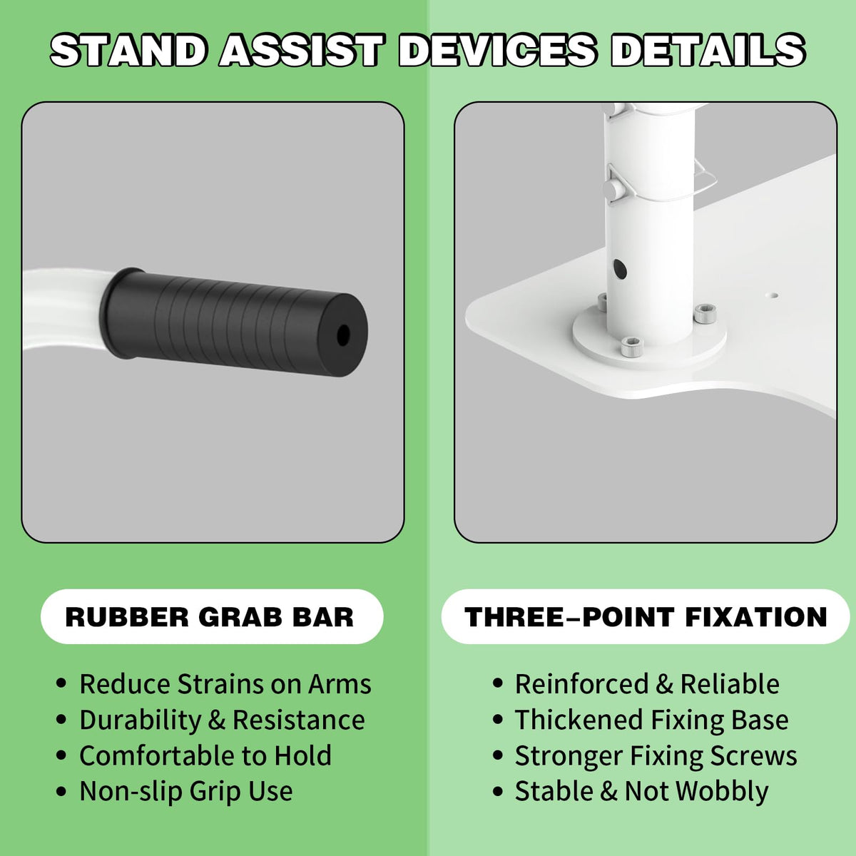 Heavy Duty Couch Stand Assist, Height & Width Adjustable Standing aid & Support Device, Chair/Sofa Stand Assist for Elderly Mobility & Daily Living Sit to Stand(400LBs Loading, White)