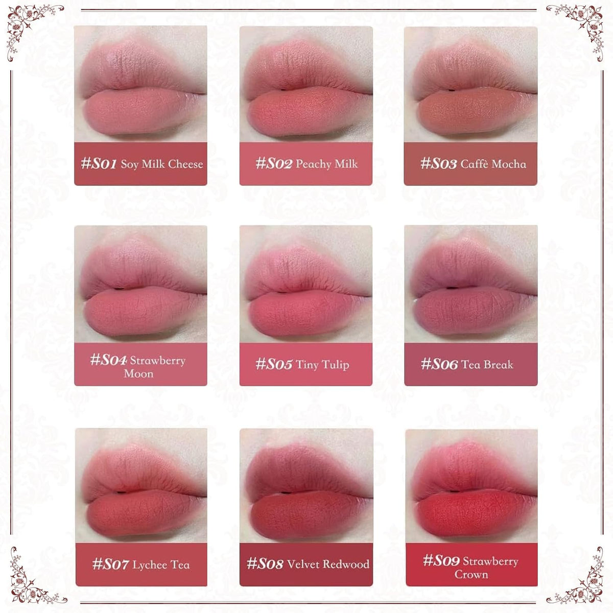 Flower Knows Strawberry Rococo Cloud Lip Cream,Velvety Matte Liquid Lipstick,Pink Lipstick,Long Lasting Lip Stain,Kiss-proof Blurred Lipstick for Girls&Women,0.12 Fl Oz(S05 Tiny Tulip)
