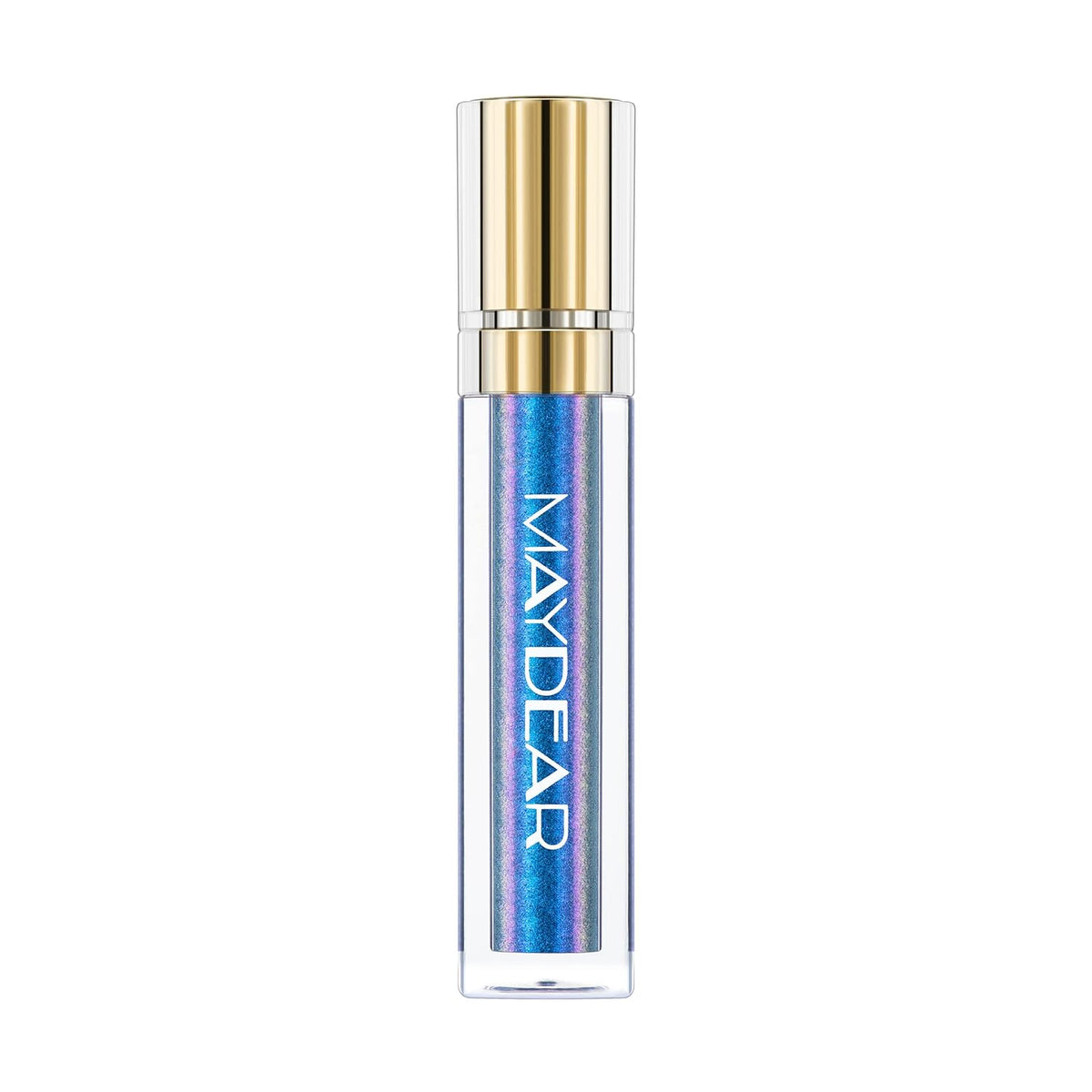Maydear Chameleon Lipstick High Pigmented Multichrome Lipstick, Long-Lasting Metallic Shine Lip Gloss, Full-Coverage Rainbow Lip Color for Women, Blue Cyan (03)