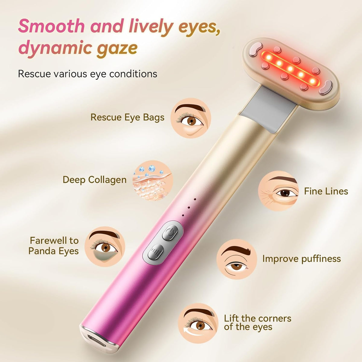 7 in 1 Red-Light-Therapy，Red Light Therapy for Face Eye Skincare Equipment at Home，Red for Skincare & Blue Rejuvenation Tool (Rose Purple)