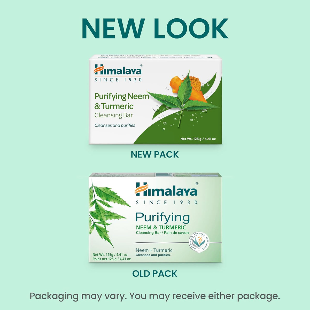 Himalaya Purifying Neem & Turmeric Cleansing Bar, Face and Body Soap for Soft and Clear Skin, 4.41 oz, 12 Pack