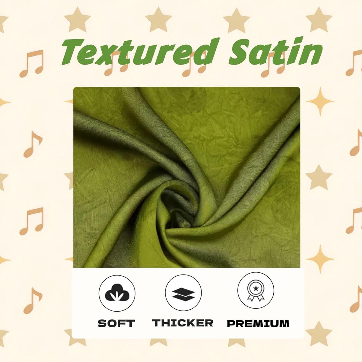 Serenade Textured Satin Heatless Curls Overnight, Heatless Hair Curler Curling Set for Women and Girls to Sleep in, with 2 Satin Scrunchies and 1 Clip for Overnight Curls, Green