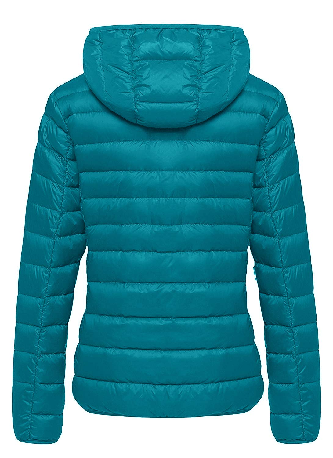 wantdo Women's Light Weight Down Coat Packable Warm Jacket Teal Blue Large