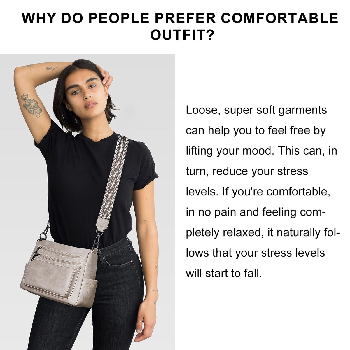 Bluome 7L Crossbody Purses for Women, Medium Crossbody Bags Vegan Leather Shoulder Handbags with Guitar Strap,Grey