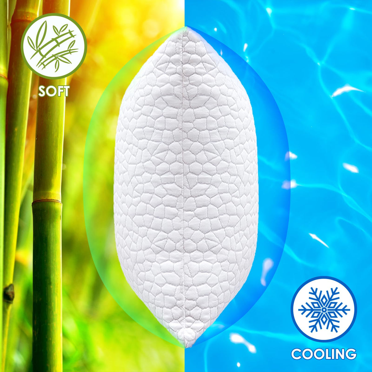 SUPA MODERN Cooling Bed Pillows for Sleeping 2 Pack Shredded Memory Foam Pillows Queen Size Set of 2, Adjustable Cool Pillow for Side Back Stomach Sleepers Luxury firm Gel Pillows for Neck Pain Relief