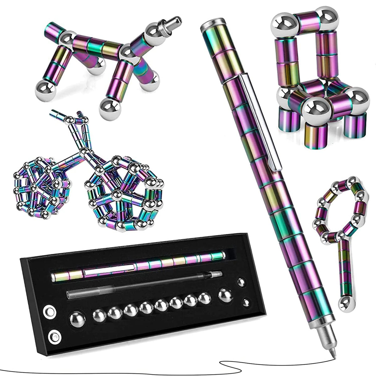 Magnetic Pen, Fidget Pen, Decompression Magnetic Toy Pen, Gift for Teenage Boys, Best Gift for 8-12 Years Old, Novelty Toy Gift for Kids or Friends (A01)