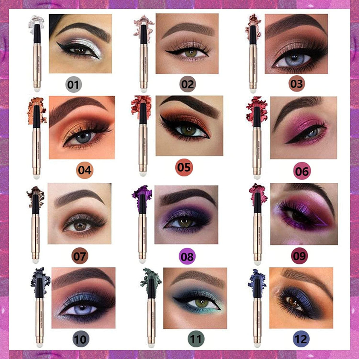 Green Eyeshadow Stick, Cream Shimmer Smooth Eyeshadow Pencil, Hypoallergenic Waterproof Long Lasting Eye Shadow Highlighter Stick, Create High-Impact, Multi-Dimensional Eyes Look