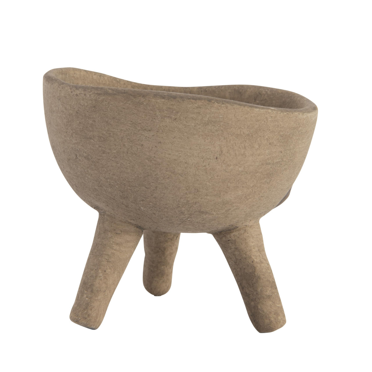 Creative Co-Op Boho Terracotta Footed Bowl with Organic Edge, Matte Taupe