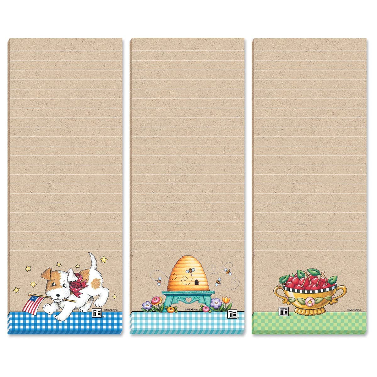 Current Mary Engelbreit Seasonal Characters Magnetic Notepad Set – Set of 12 Mini Memo Pads, 12 Designs, 30-Sheet Pads, 2½ x 6½ Inches, Shopping List, To-Do Notes, Printed in The USA