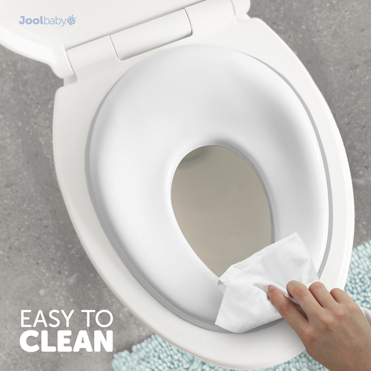 Jool Baby Potty Training Seat for Boys and Girls, Fits Round & Oval Toilets, Non-Slip with Splash Guard, Includes Free Storage Hook (Gray)
