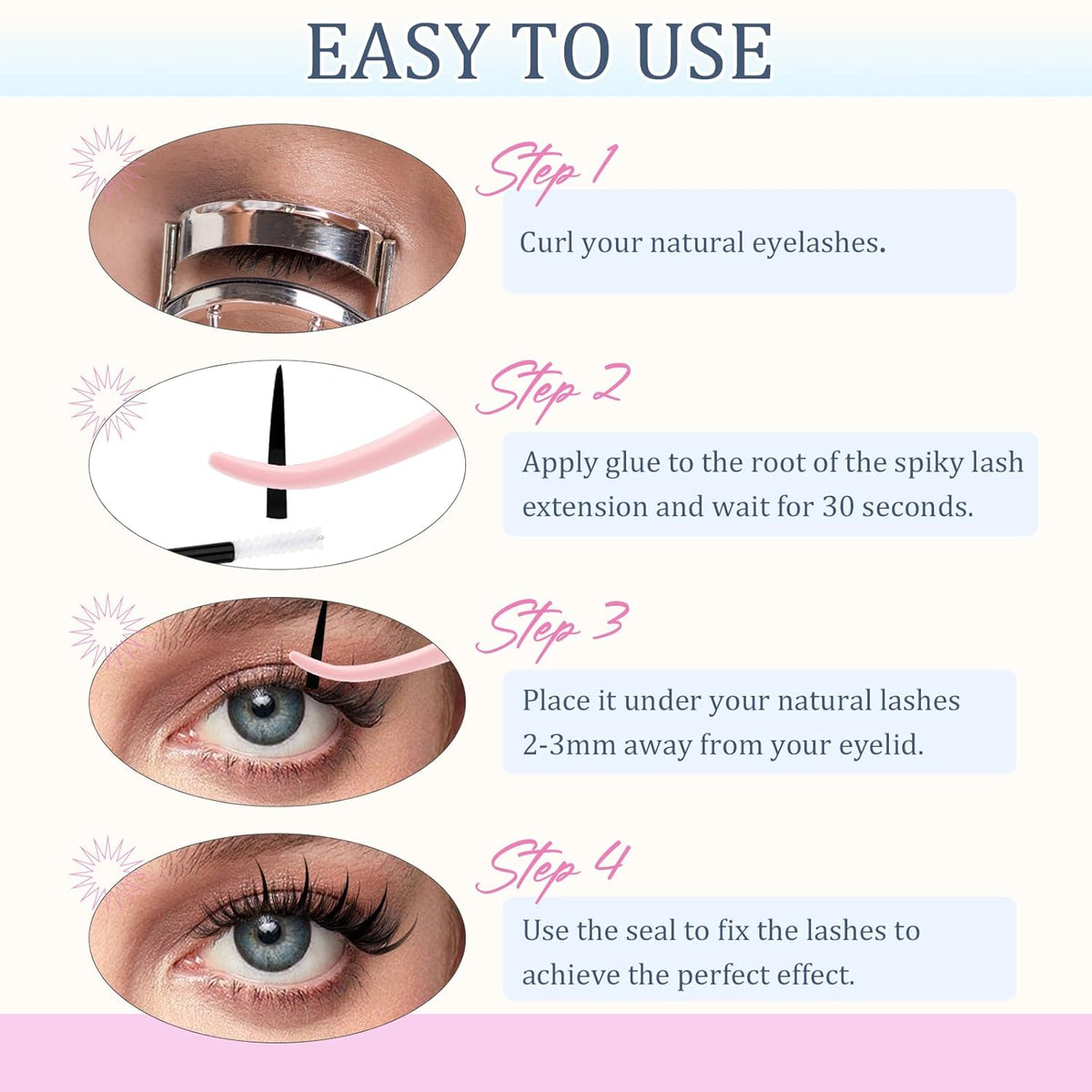 Spike Lash Clusters Lash Spikes D Curl Manga Lashes 13-21mm Soft and Lightweight Fairy Spiky Lash Clusters DIY Eyelash Clusters at Home by FADLASH (0.07D, 13-21mm)