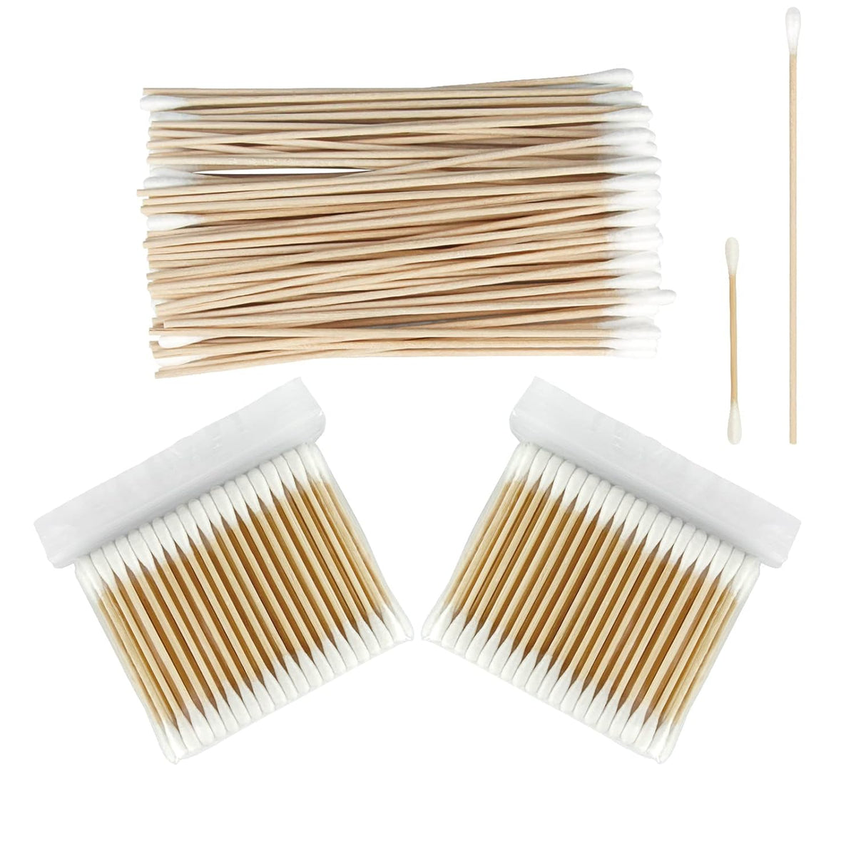 300 Pcs Cotton Swabs Set For Pet Owners, 100 Pcs 6 Inch Long Cotton Swabs & 200 Pcs Cotton Swabs, Pet Supplies For Dogs Cats, Eyes Ears & Nose Cleaning Solution