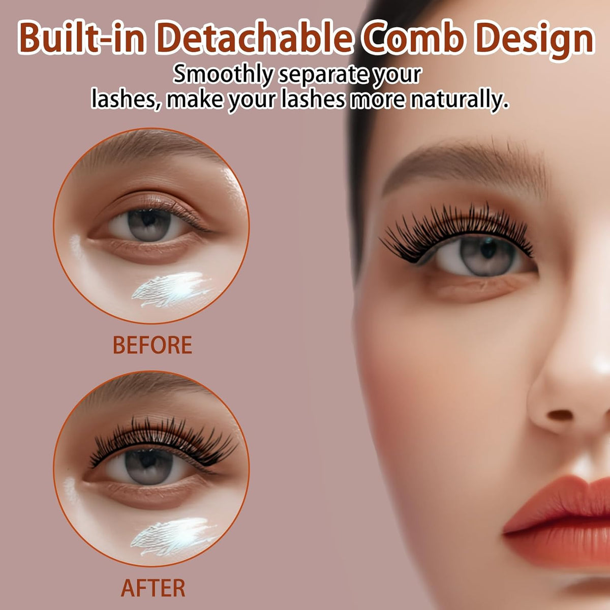 4Pcs Eyelash Curlers with Comb, Rose Gold Beauty Eyelashes Curlers with Built in Comb, Lash Curler Makeup Tool for Women and Girls
