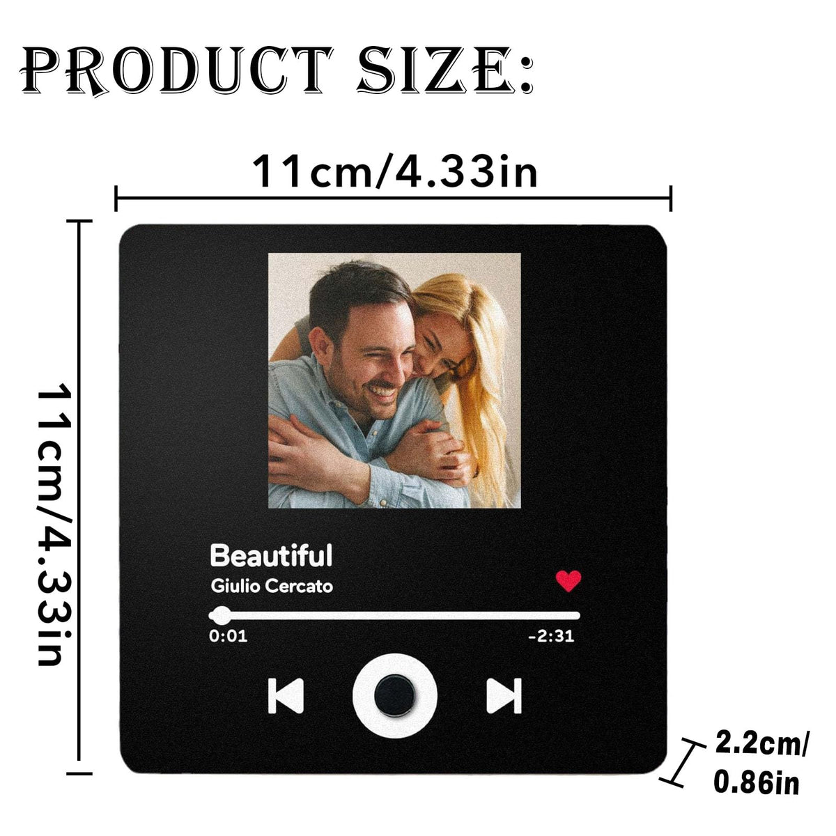 Custom Music Fridge Magnet with Photo Personalized Music Refrigerator Magnets Plays Song Customized Anniversary Christmas Valentine's Day Gifts for BF GF