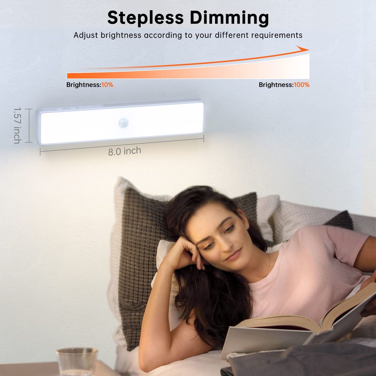 LED Closet Light with Charging Station, 6 Pcs 30LEDs Dimmer Rechargeable Motion Sensor Under Cabinet Lighting with Remote Control, Wireless Stick-Anywhere Night Light for Wardrobe,Kitchen